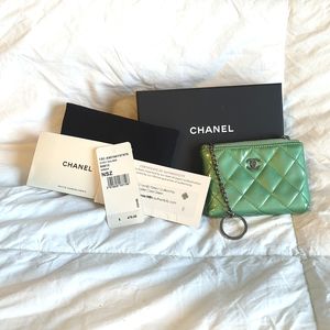 Authentic Chanel zip key holder pouch